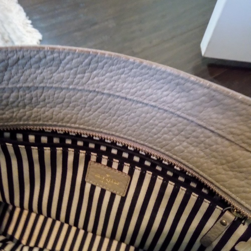 Kate Spade gray/taupe leather tote - Picture 12 of 12